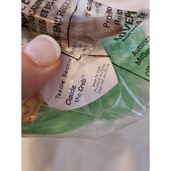 Vintage McDonalds 1993 1999 Ty Teenie Beanie Baby Claude the Crab ERRORS - Picture 4 of 5
